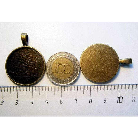 Antik bronz medál-alap, 25 mm, *A*