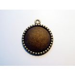 Antik bronz medál-alap, 25 mm, *B*