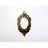 Antik bronz ovális medál-alap, 25x18mm, *Elf*
