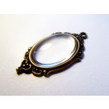 Antik bronz ovális medál-alap, 25x18mm, *Elf*