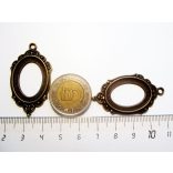 Antik bronz ovális medál-alap, 25x18mm, *Elf*