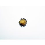 Antik bronz csipkés szélű medál-alap, 12 mm