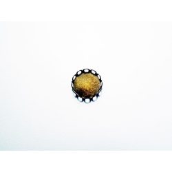 Antik bronz csipkés szélű medál-alap, 12 mm