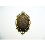 Antik bronz ovális medál-alap, 40x30mm, *BIG Elf*