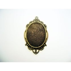 Antik bronz ovális medál-alap, 40x30mm, *BIG Elf*