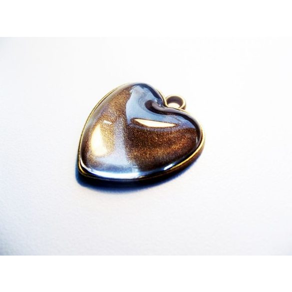 Antik bronz szív medál-alap *A* (24*24)