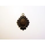 Antik bronz ovális medál-alap, 14x10mm