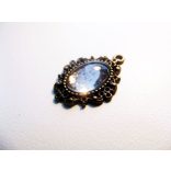 Antik bronz ovális medál-alap, 14x10mm