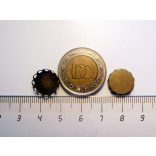 Antik bronz csipkés szélű medál-alap, 12 mm