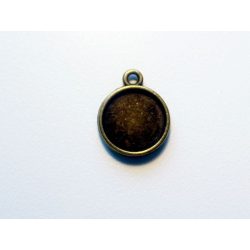 Antik bronz medál-alap, dupla-oldalú, 12 mm