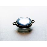 Antik bronz összekötő medál-alap, dupla-oldalú, 12 mm