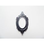 Antik ezüst ovális medál-alap, 25x18mm, *Elf*