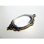 Antik ezüst ovális medál-alap, 25x18mm, *Elf*