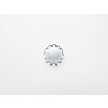 Antik ezüst színű, csipkés szélű medál-alap, 12 mm