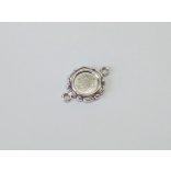 Antik ezüst díszes összekötő medál-alap, 10 mm