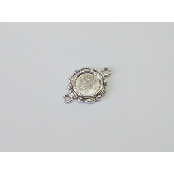 Antik ezüst díszes összekötő medál-alap, 10 mm