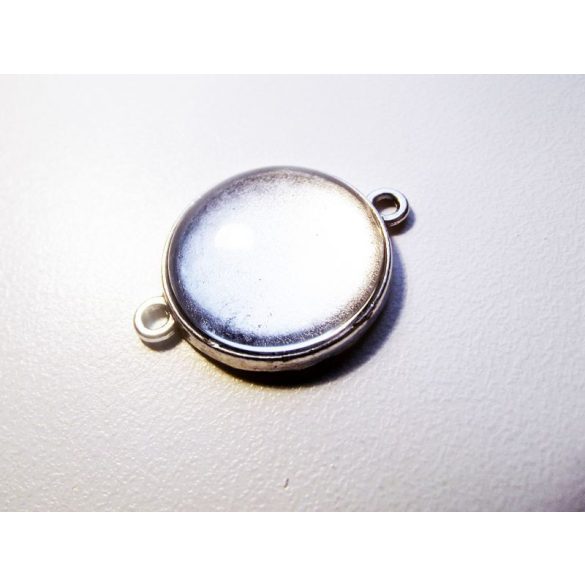 Antik ezüst összekötő medál-alap, egyoldalú, 20mm
