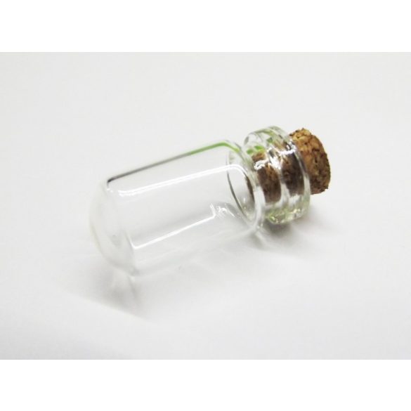 Gömbölyű aljú mini üvegcse parafadugóval (27mm x 13mm)