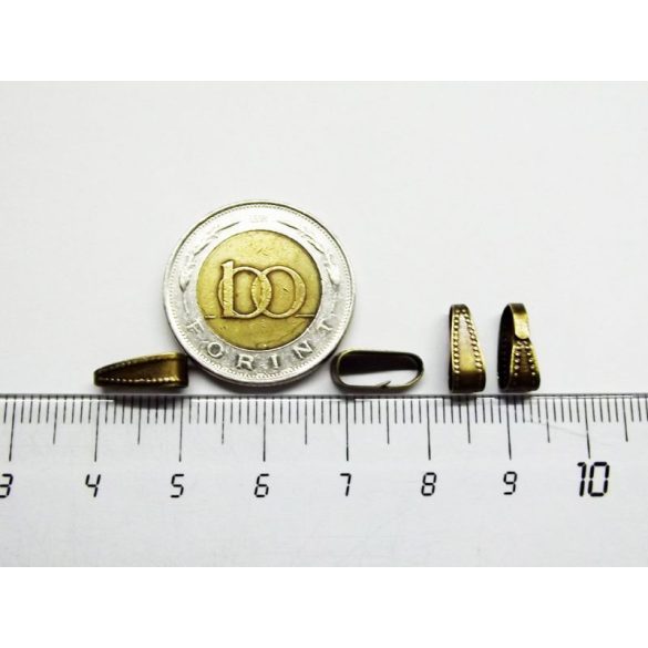 Antik bronz medál-akasztó - pöttyös