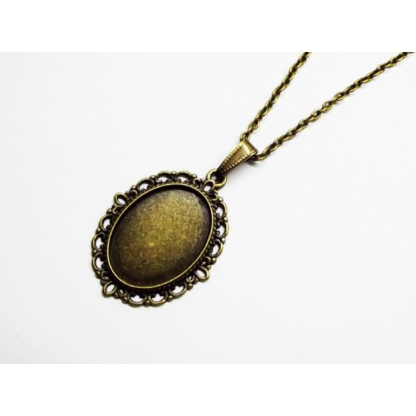 Antik bronz medál-akasztó - pöttyös