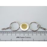 Antik ezüst kulcstartó-karika, lánccal (21mm)