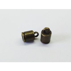 1pár - Cilinder kupak - antik bronz (belső méret: ~4 mm)