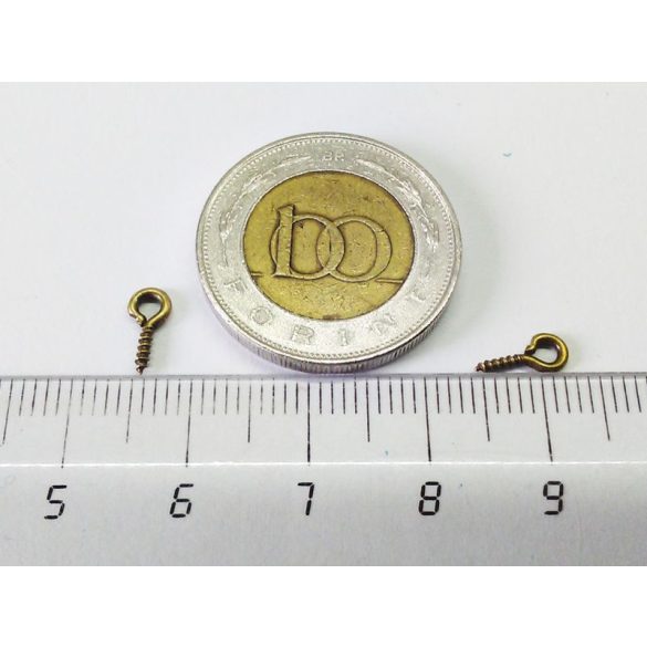 Csavaros hurok mini üvegcséhez - bronz (8*4mm)