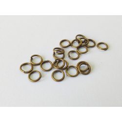 Antik bronz szerelőkarika, 5 mm - 20db