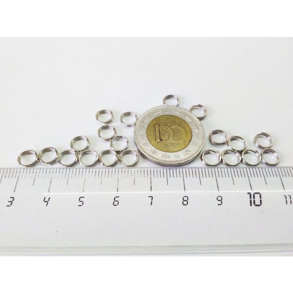 20db Dupla szerelőkarika - antik ezüst (6mm)