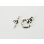 Antik ezüst T-Kapocs *Szív*