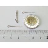 Antik ezüst szemes szerelőpálca, 2cm - 20db