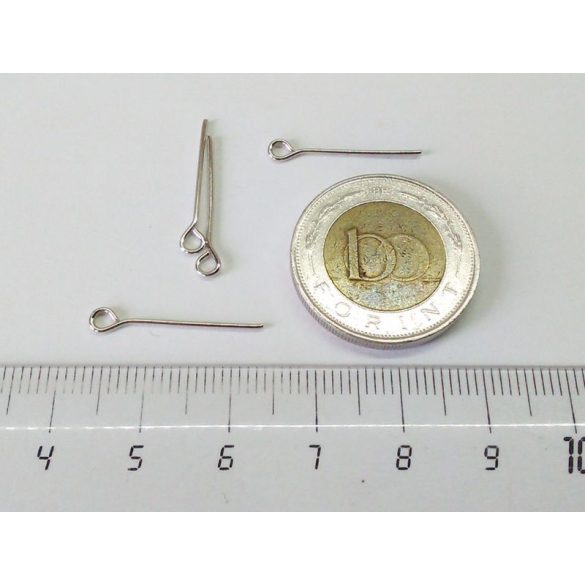 Antik ezüst szemes szerelőpálca, 2cm - 20db