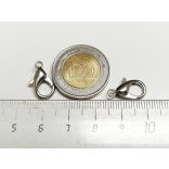 Platina ezüst színű Delfinkapocs (16x8mm)