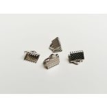 Antik Ezüst színű szalagvég 8mm - 4 db