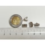 Antik Ezüst színű szalagvég 8mm - 4 db