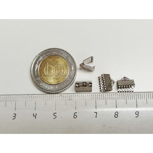 Antik Ezüst színű szalagvég 8mm - 4 db