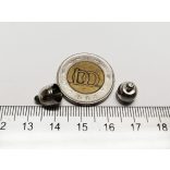 1pár - Platina ezüst sz. KUPAK (bojthoz pl.) 7 mm átmérőjű