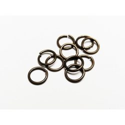 Antik bronz szerelőkarika, 8mm - 10db