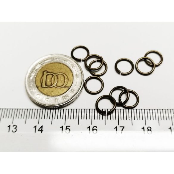 Antik bronz szerelőkarika, 8mm - 10db