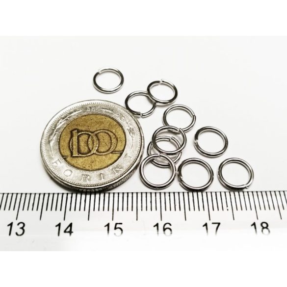 Antik ezüst szerelőkarika 8mm - 10db