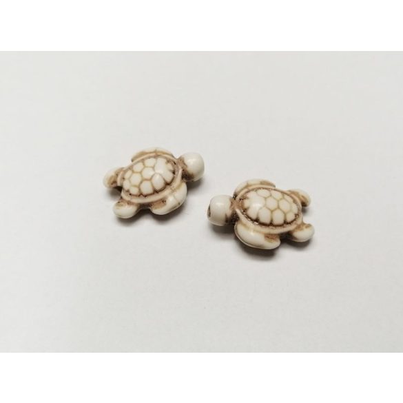 Törtfehér teknős gyöngyök párban :) (~18mm)