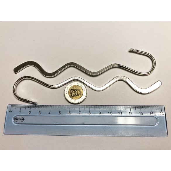 NAGY hullámos könyvjelző-alap (15cm, antik ezüst)