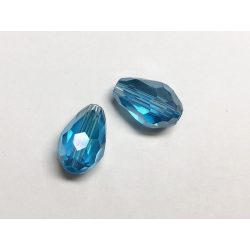 Csepp gyöngy pár - Égkék AB (15x10mm)