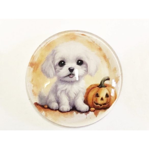Halloween kaboson 25mm -  Fehér kutyus
