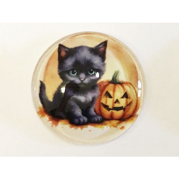 Halloween kaboson 25mm -  Fekete cica