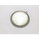 Antik ezüst Sodrott szélű medál-alap (35mm)