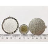 Antik ezüst Sodrott szélű medál-alap (35mm)