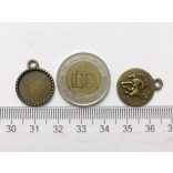 Antik bronz medál-alap 14mm (unikornis/lovacska)