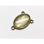 Ovális 3 hurkos bronz medál-alap (25*18mm)