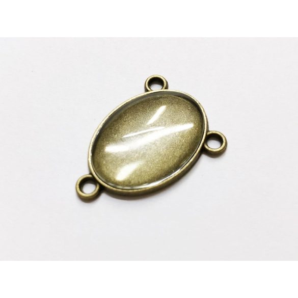 Ovális 3 hurkos bronz medál-alap (25*18mm)